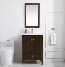 24 In. Single Bathroom Vanity Set In Antique Coffee