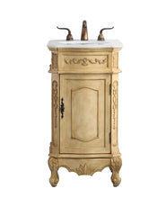 24 Inch Single Bathroom Vanity In Antique Beige With Ivory White Engineered Marble