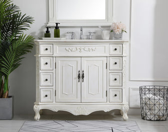 42 Inch Single Bathroom Vanity In Antique White