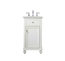 19 Inch Single Bathroom Vanity In Antique White With Ivory White Engineered Marble