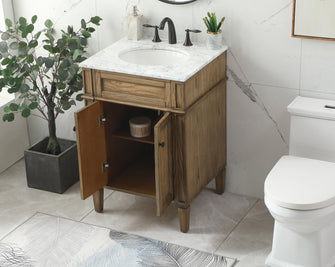 24 Inch Single Bathroom Vanity In Driftwood