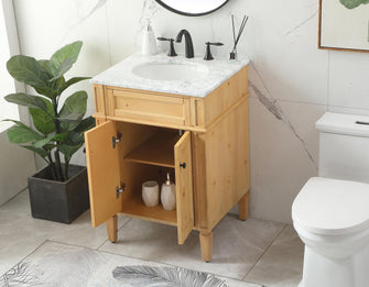 24 Inch Single Bathroom Vanity In Natural Wood