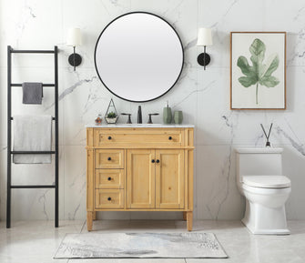 36 Inch Single Bathroom Vanity In Natural Wood