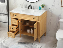 40 Inch Single Bathroom Vanity In Natural Wood