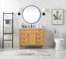 42 Inch Single Bathroom Vanity In Natural Wood