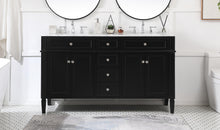 60 Inch Double Bathroom Vanity In Black