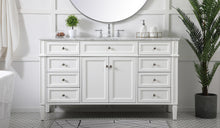 60 Inch Single Bathroom Vanity In White