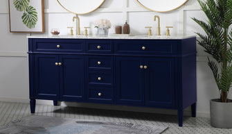 72 Inch Double Bathroom Vanity In Blue