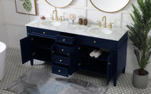 72 Inch Double Bathroom Vanity In Blue