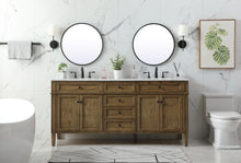 72 Inch Double Bathroom Vanity In Driftwood