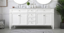 72 Inch Double Bathroom Vanity In White