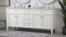 72 Inch Double Bathroom Vanity In White