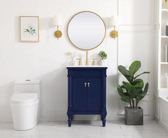 24 Inch Single Bathroom Vanity In Blue