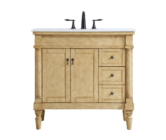 36 Inch Single Bathroom Vanity In Antique Beige