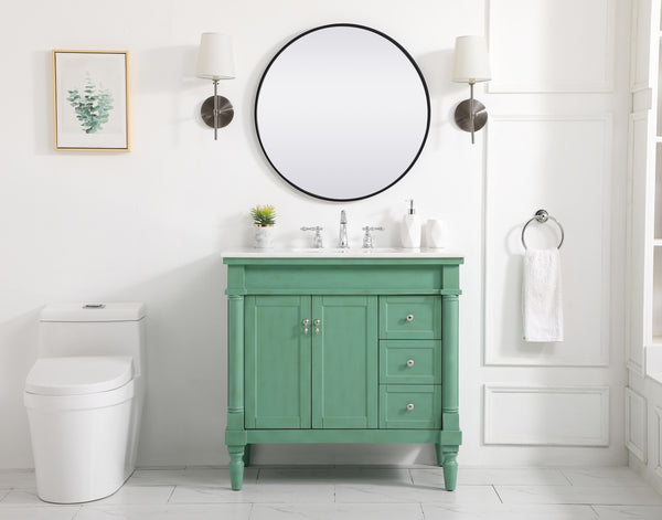 36 Inch Single Bathroom Vanity In Vintage Mint | Elegant Lexington