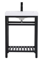 24 Inch Single Bathroom Metal Vanity In Black