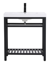 30 Inch Single Bathroom Metal Vanity In Black