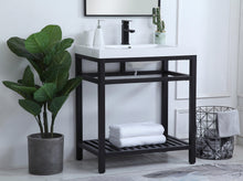 30 Inch Single Bathroom Metal Vanity In Black