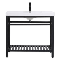 36 Inch Single Bathroom Metal Vanity In Black