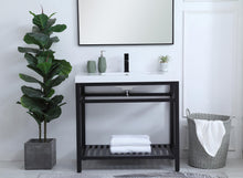 36 Inch Single Bathroom Metal Vanity In Black