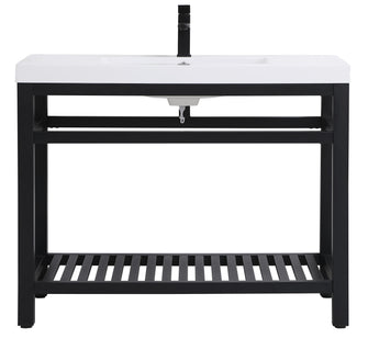 42 Inch Single Bathroom Metal Vanity In Black