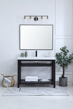 42 Inch Single Bathroom Metal Vanity In Black