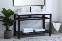 48 Inch Single Bathroom Metal Vanity In Black