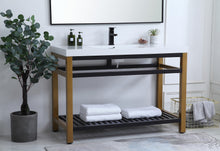 48 Inch Single Bathroom Metal Vanity In Golden Black