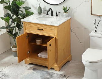 30 Inch Single Bathroom Vanity In Natural Wood