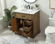 32 Inch Single Bathroom Vanity In Driftwood