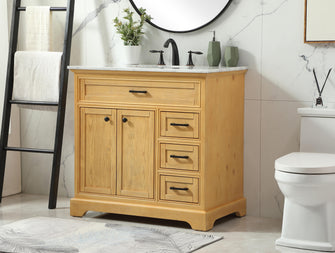 36 Inch Single Bathroom Vanity In Natural Wood