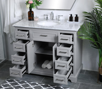 42 In. Single Bathroom Vanity Set In Light Grey