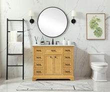 42 Inch Single Bathroom Vanity In Natural Wood