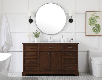 60 Inch Single Bathroom Vanity In Teak