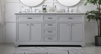 72 Inch Double Bathroom Vanity In Grey