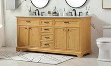 72 Inch Double Bathroom Vanity In Natural Wood