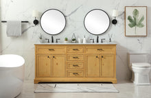 72 Inch Double Bathroom Vanity In Natural Wood