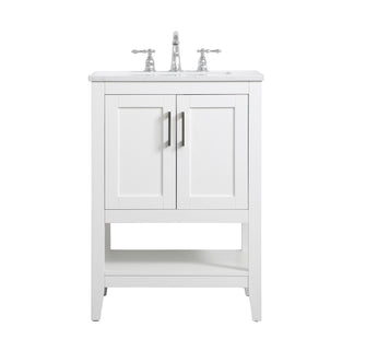 24 Inch Single Bathroom Vanity In White