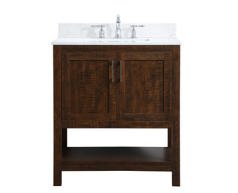 30 Inch Single Bathroom Vanity In Espresso With Backsplash