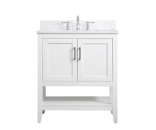 30 Inch Single Bathroom Vanity In White With Backsplash