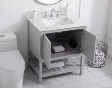 30 Inch Single Bathroom Vanity In Gray With Backsplash