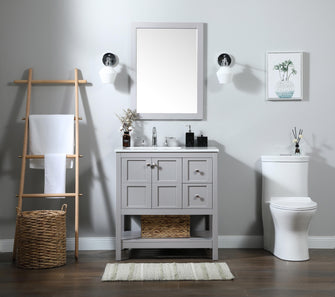 32 Inch Single Bathroom Vanity In Grey