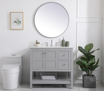 36 Inch Single Bathroom Vanity In Gray