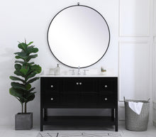 48 Inch Single Bathroom Vanity In Black With Backsplash