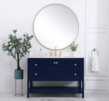 48 Inch Single Bathroom Vanity In Blue With Backsplash