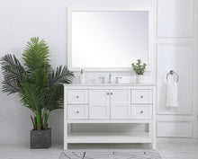 48 Inch Single Bathroom Vanity In White With Backsplash