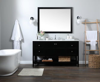 60 Inch Single Bathroom Vanity In Black