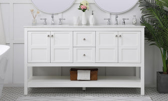 60 Inch Single Bathroom Vanity In White