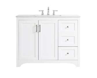 42 Inch Single Bathroom Vanity In White