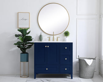 36 Inch Single Bathroom Vanity In Blue